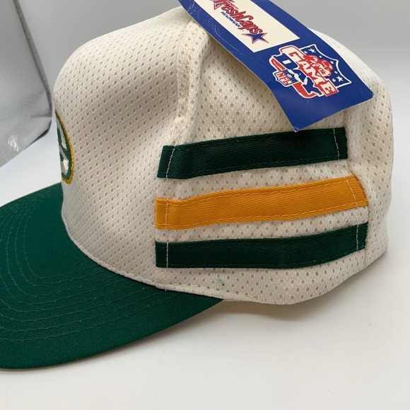 Vintage 90s Team NFL Green Bay Packers G Logo Striped Snapback Hat WITH TAGS! - Picture 7 of 15